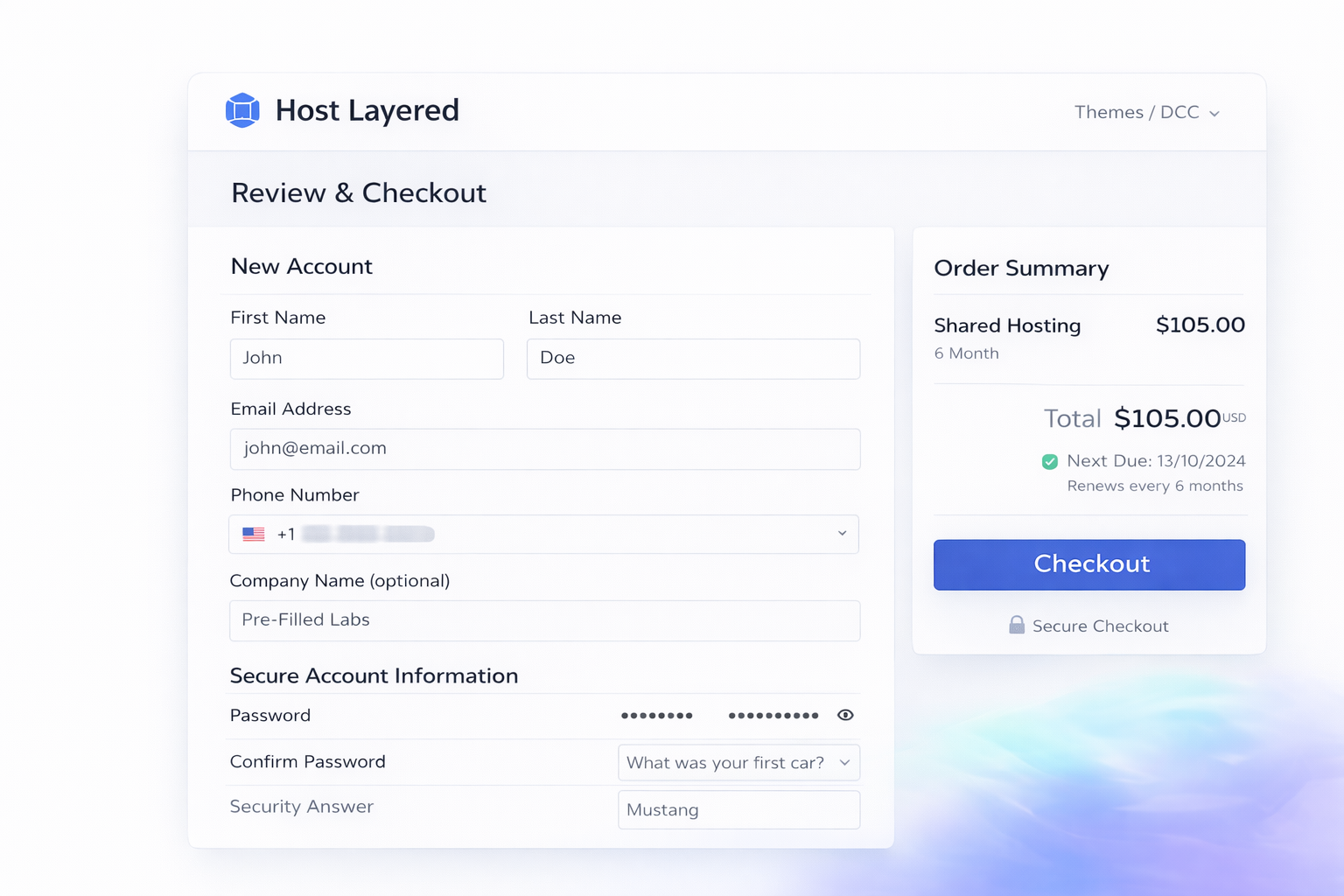 Create your account